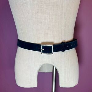 Rag & Bone Black Suede Belt w Silver Buckle – Made in England